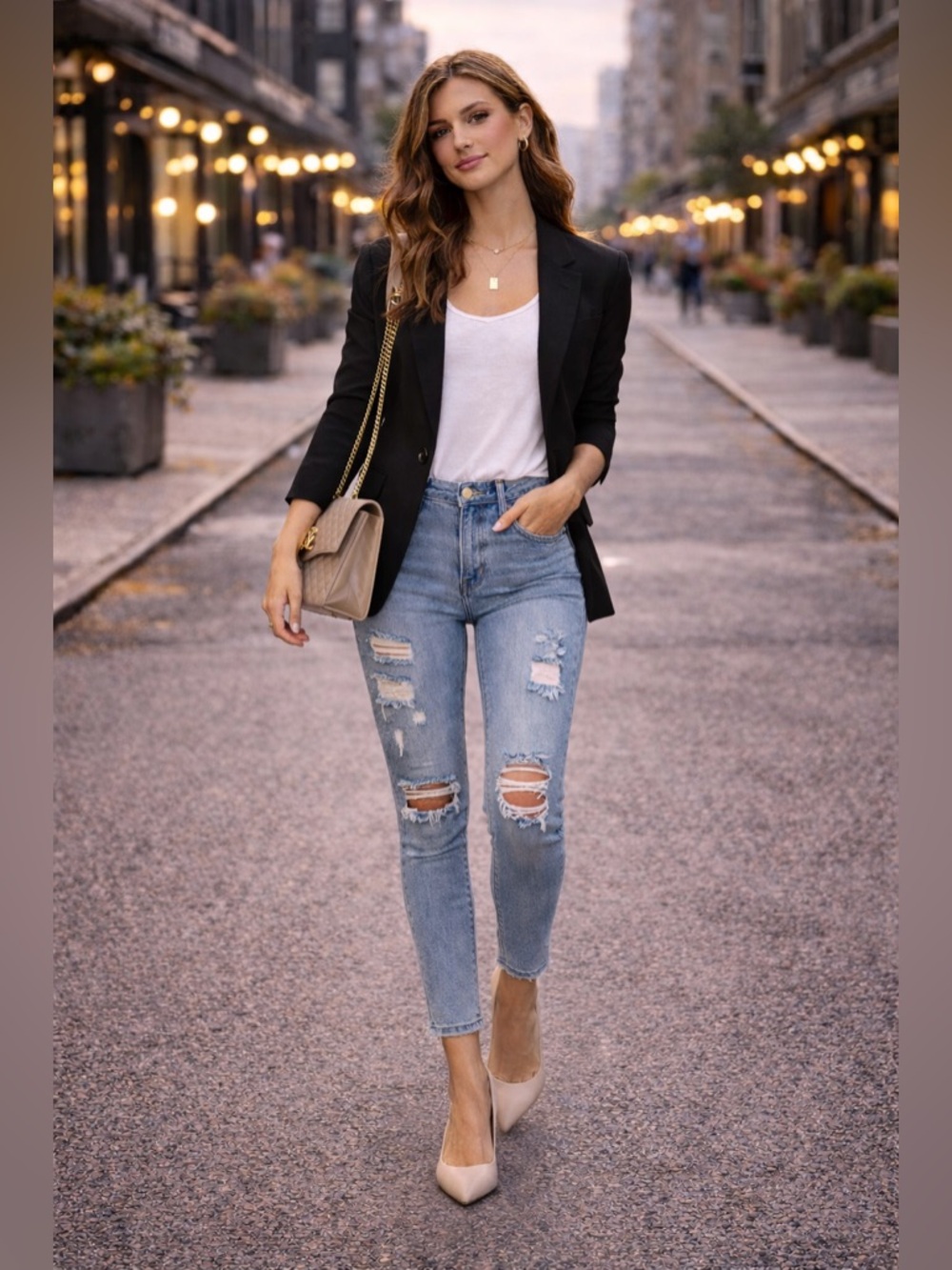 FRAME Denim Distressed Skinny Jeans High Rise Light Wash Blogger Fav $275 Retail